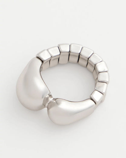 Chico's Curvy Silver Stretch Ring Silver