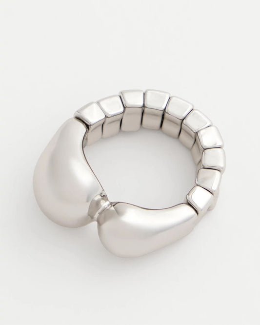 Chico's Curvy Silver Stretch Ring Silver