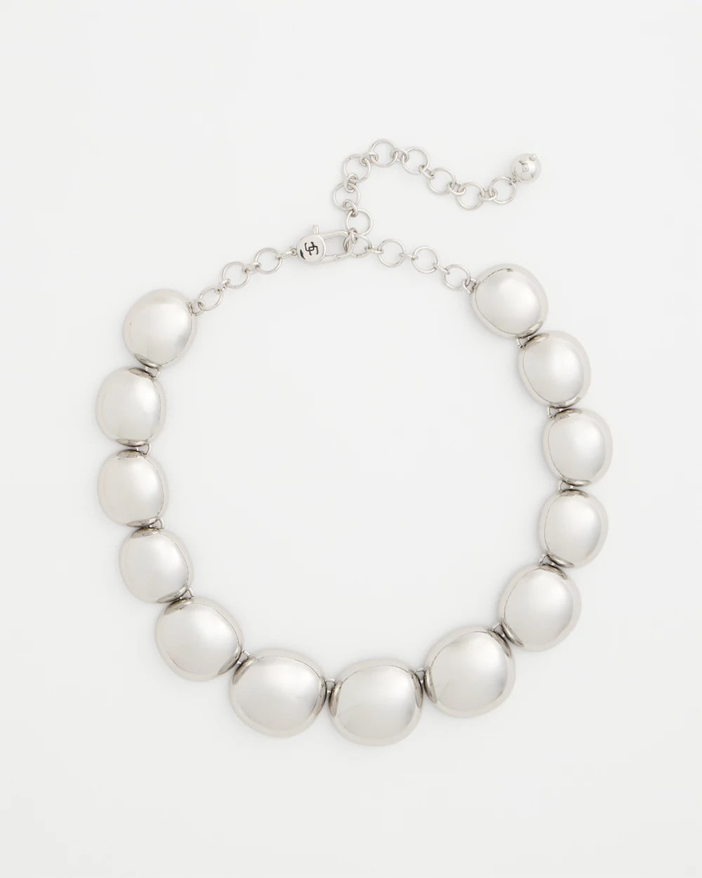 Chico's Silver Pebble Collar Necklace Silver