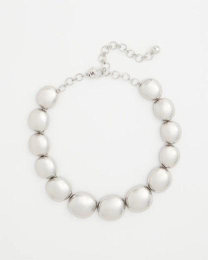 Chico's Silver Pebble Collar Necklace Silver