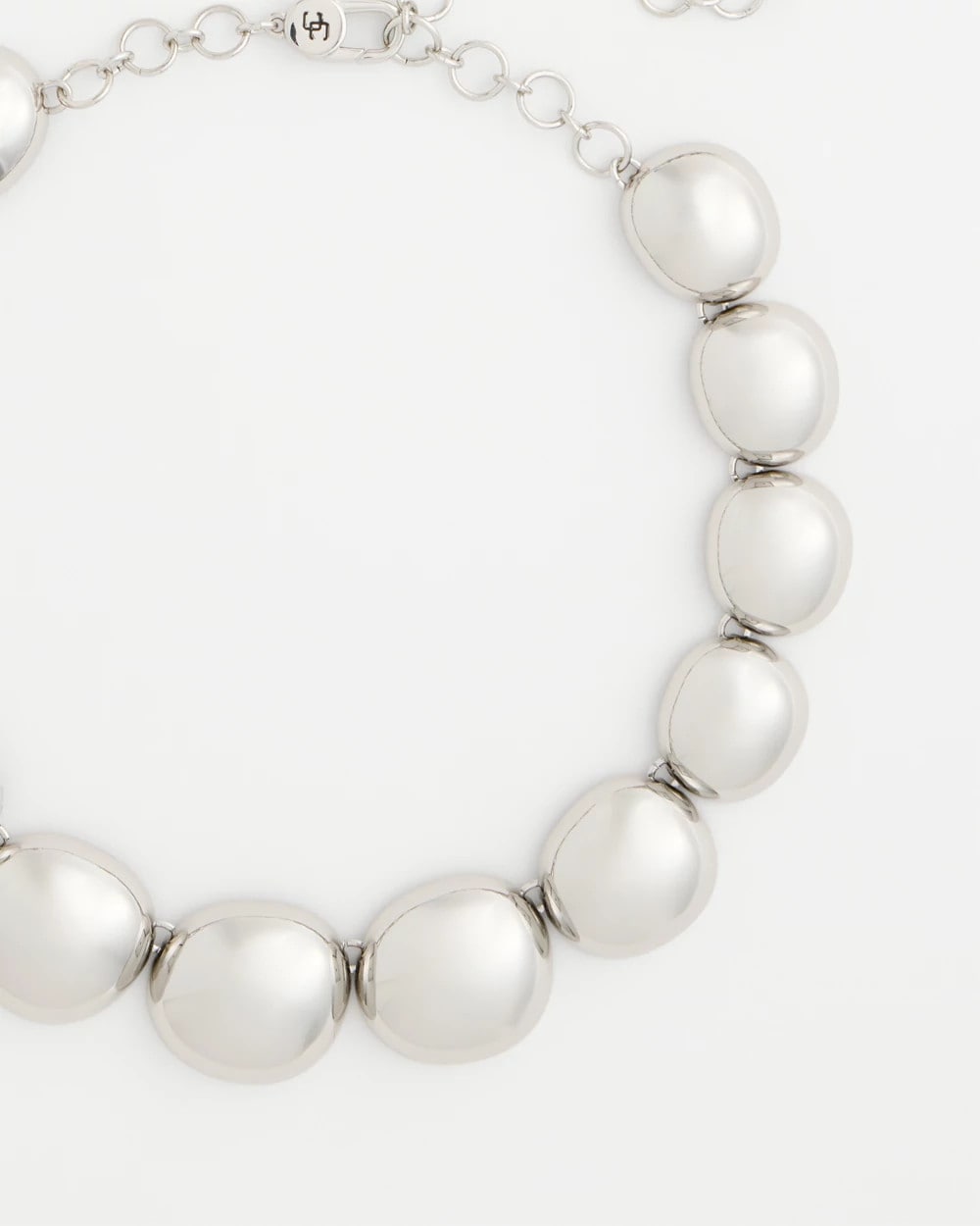 Chico's Silver Pebble Collar Necklace Silver