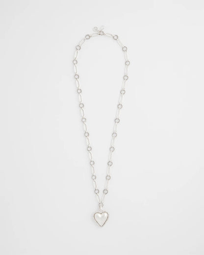 Chico's Heart Twice As Nice Pendant Necklace Silver