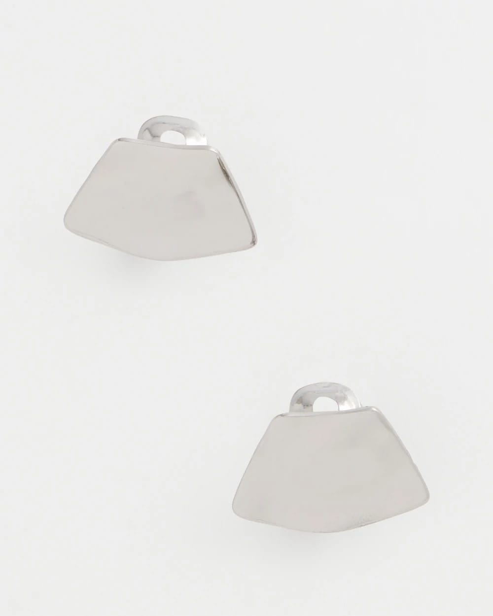 Chico's Silver Fan Clip On Earrings Silver
