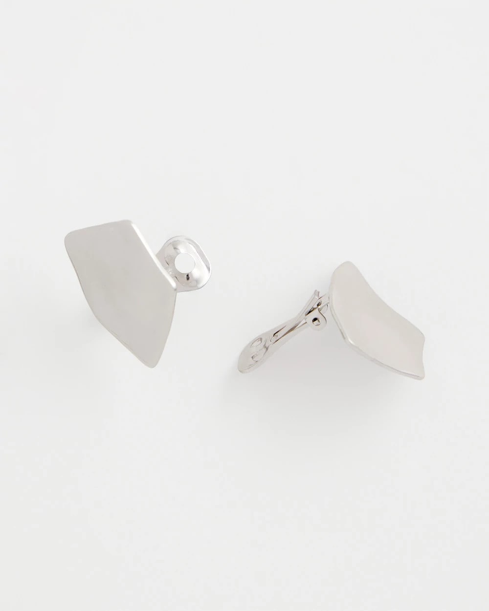 Chico's Silver Fan Clip On Earrings Silver