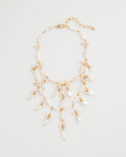 Chico's Chico's Originals Pearl Cluster Bib Necklace Pearl