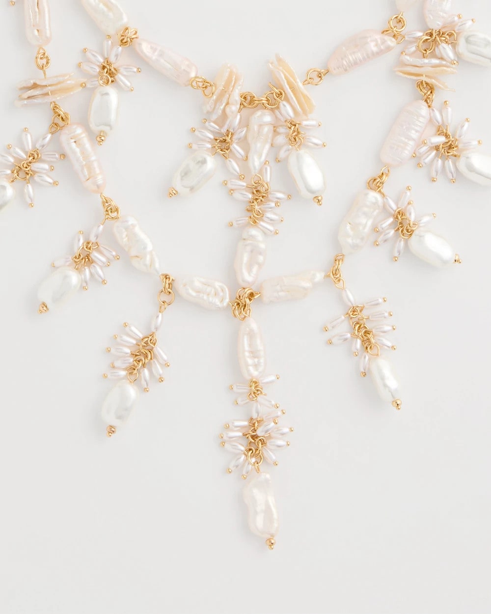 Chico's Chico's Originals Pearl Cluster Bib Necklace Pearl