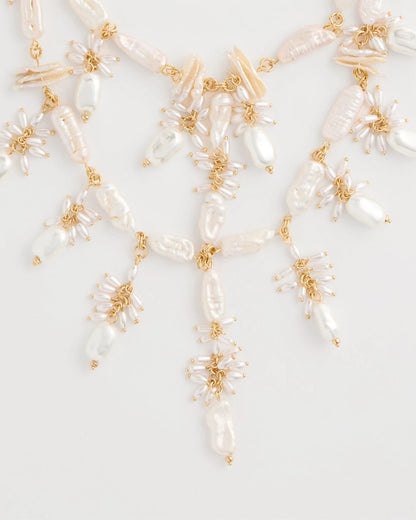 Chico's Chico's Originals Pearl Cluster Bib Necklace Pearl