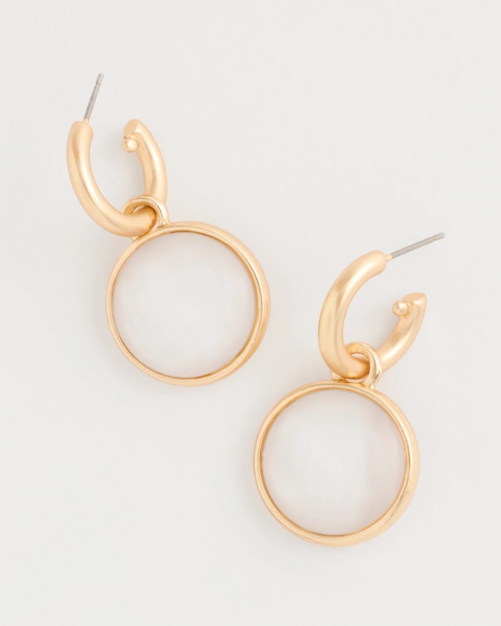 Chico's Swan Mini Charm Earrings Gold