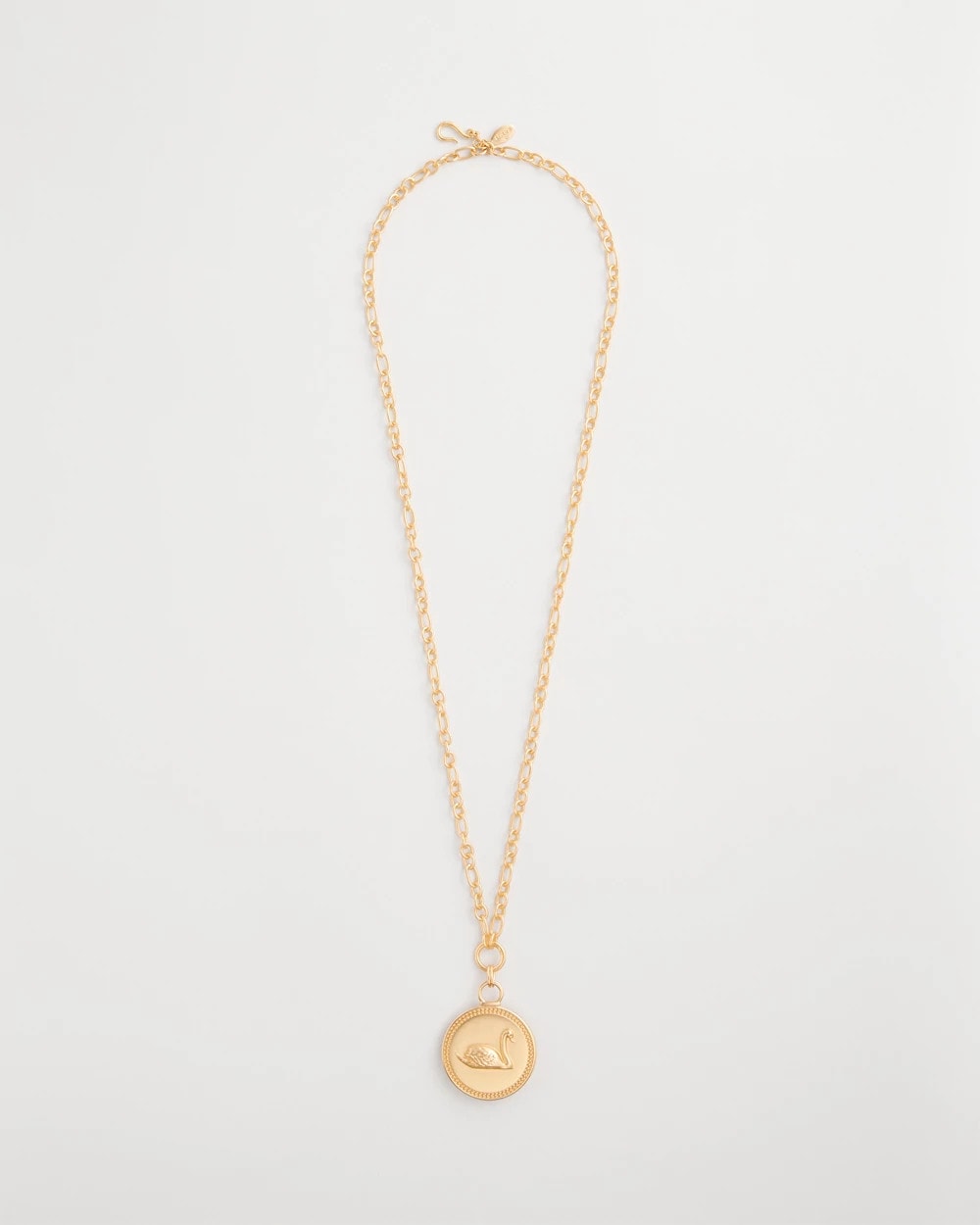 Chico's Reversible Swan Pendant Necklace Gold