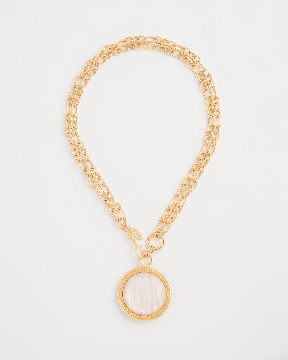 Chico's Reversible Swan Pendant Necklace Gold