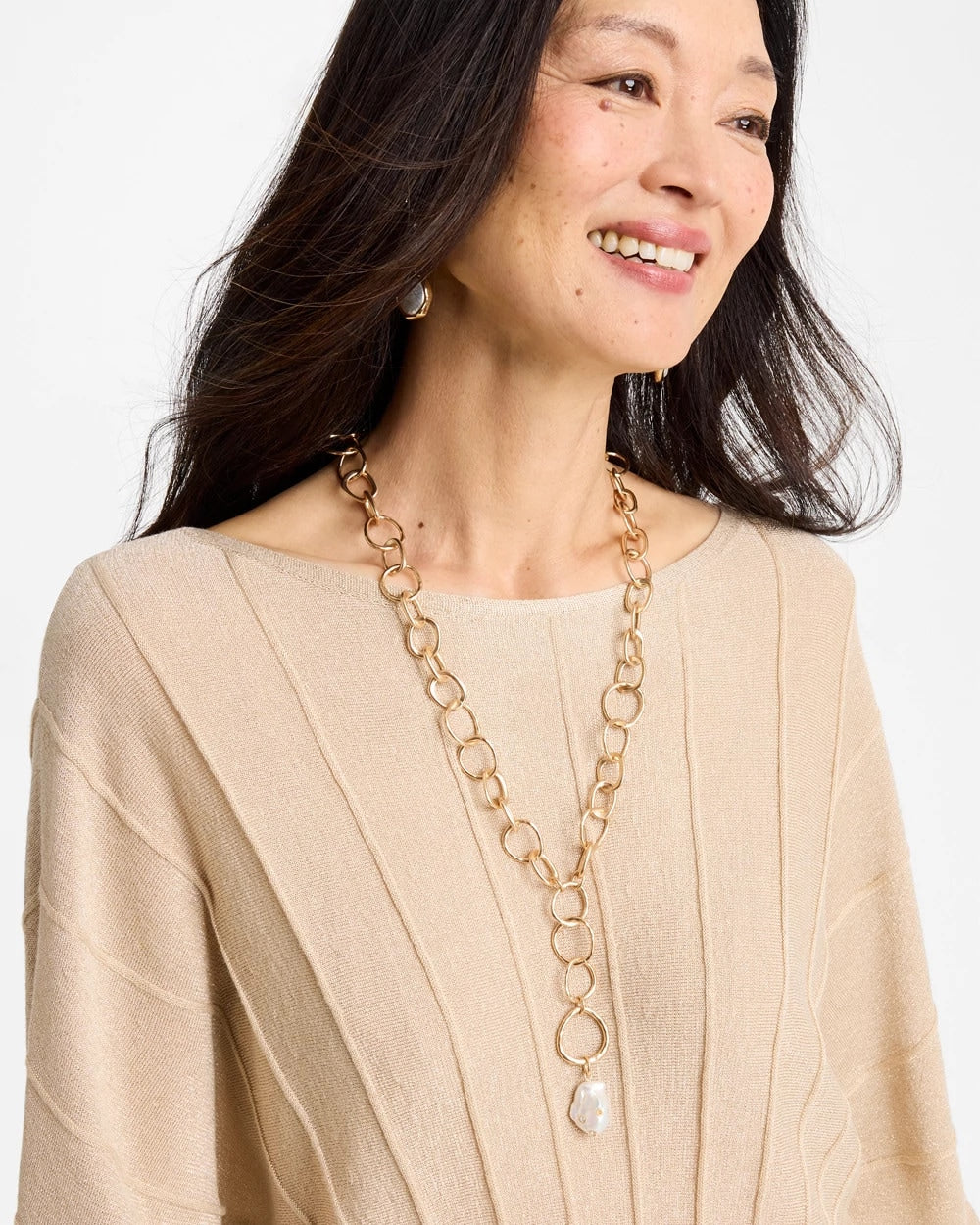 Chico's Pearl Y-Necklace Pearl