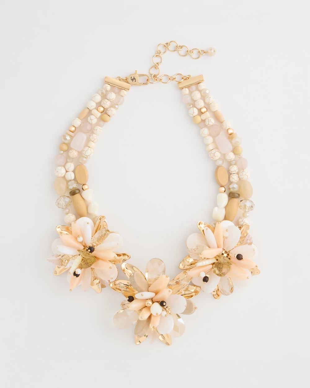 Chico's Chico's Originals Neutral Floral Bib Necklace Neutral