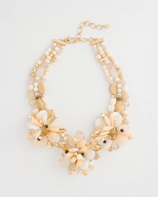 Chico's Chico's Originals Neutral Floral Bib Necklace Neutral