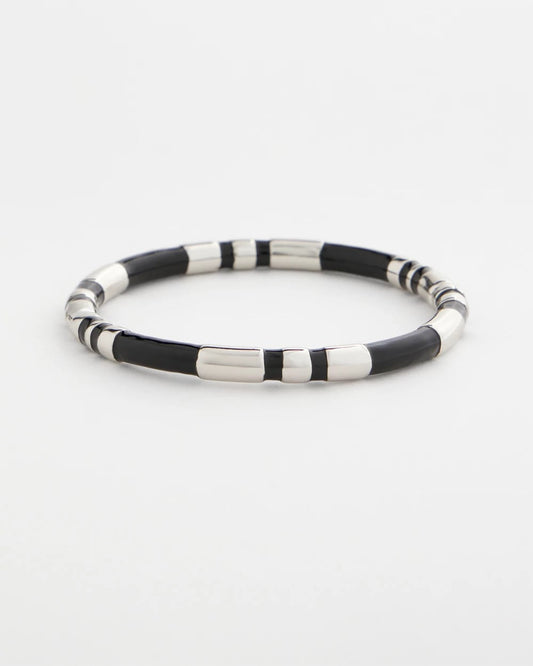 Chico's Black Enamel Hinge Bangle Black
