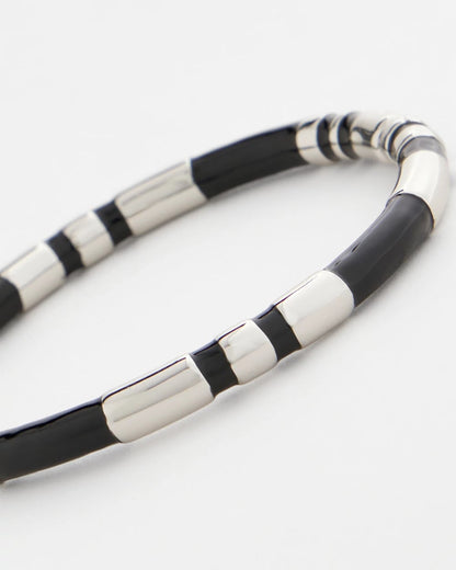 Chico's Black Enamel Hinge Bangle Black