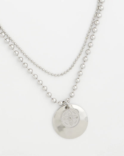 Chico's Short Silver Ball Chain Pendant Silver