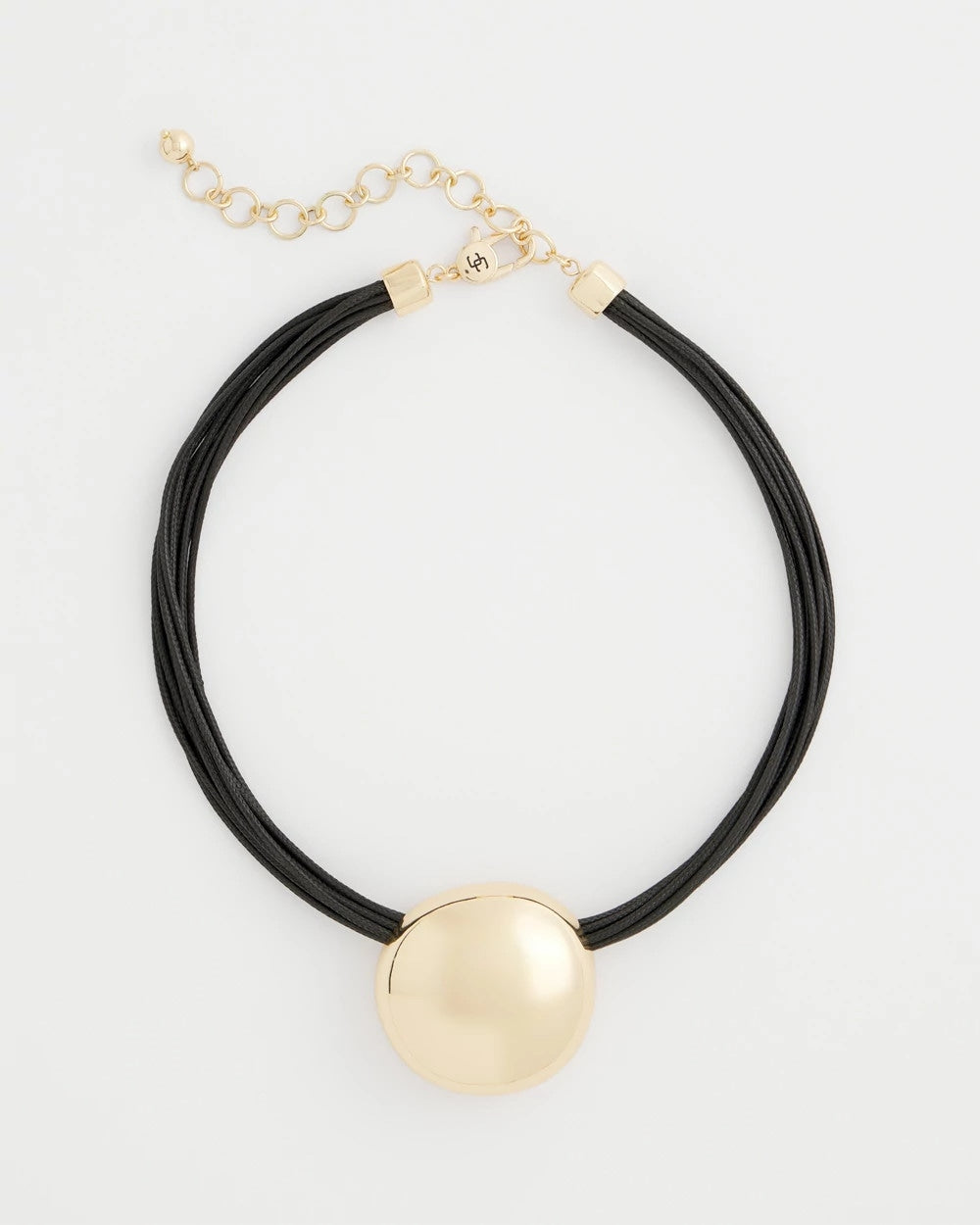 Chico's Gold Pendant Cord Necklace Gold