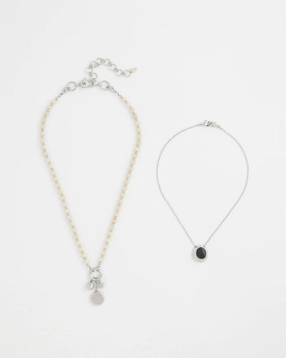 Chico's Short Double Strand Pendant Neutral