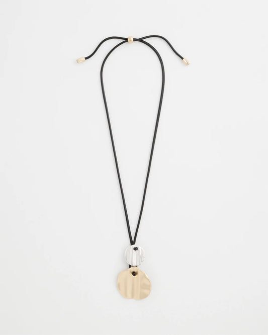 Chico's Crinkle Mixed Metal Pendant Mixed Metals