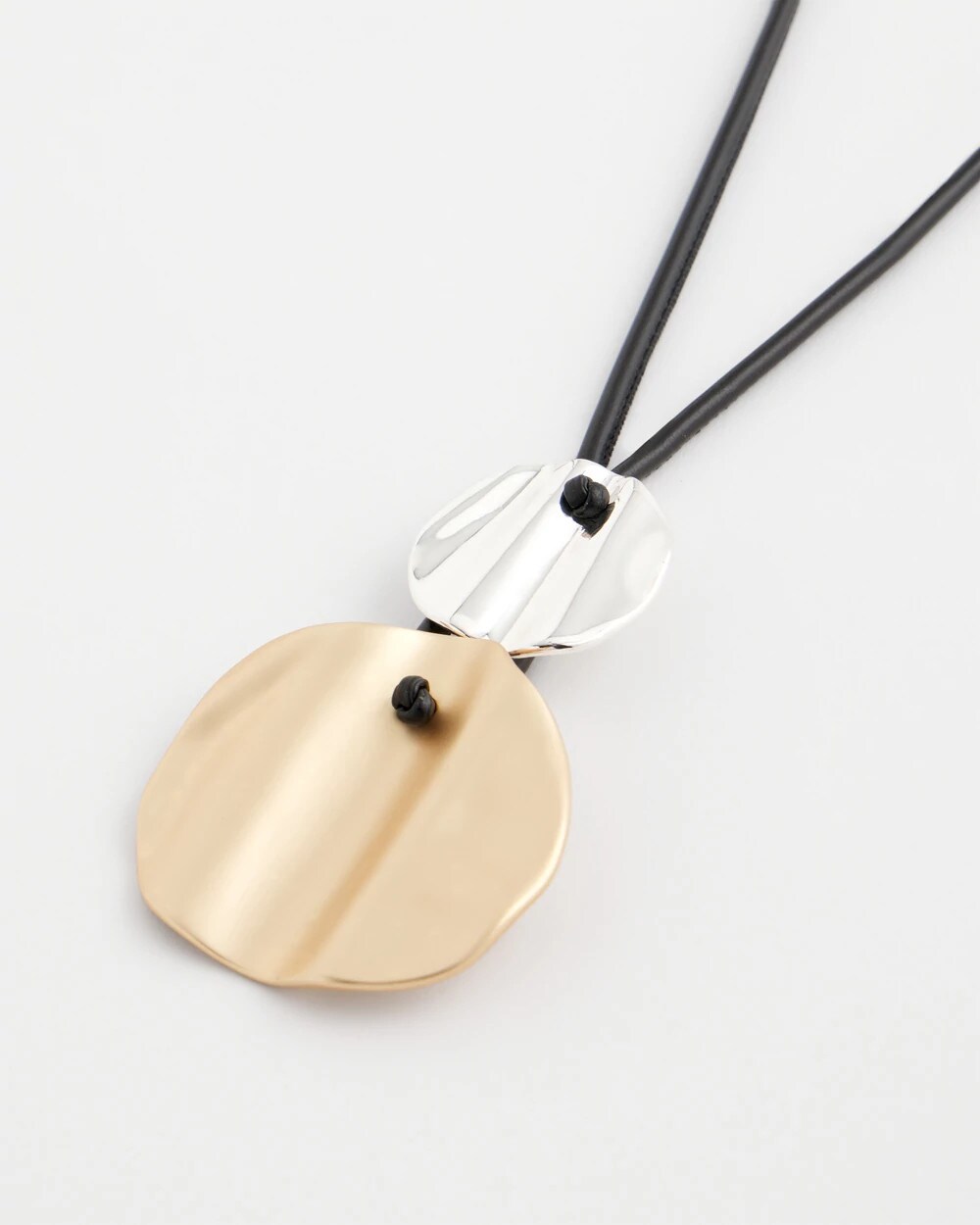 Chico's Crinkle Mixed Metal Pendant Mixed Metals