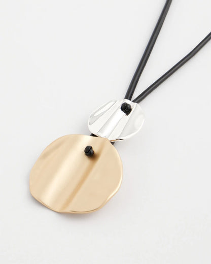 Chico's Crinkle Mixed Metal Pendant Mixed Metals