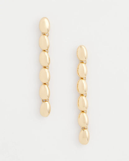 Chico's Gold Linear Bead Earrings Gold