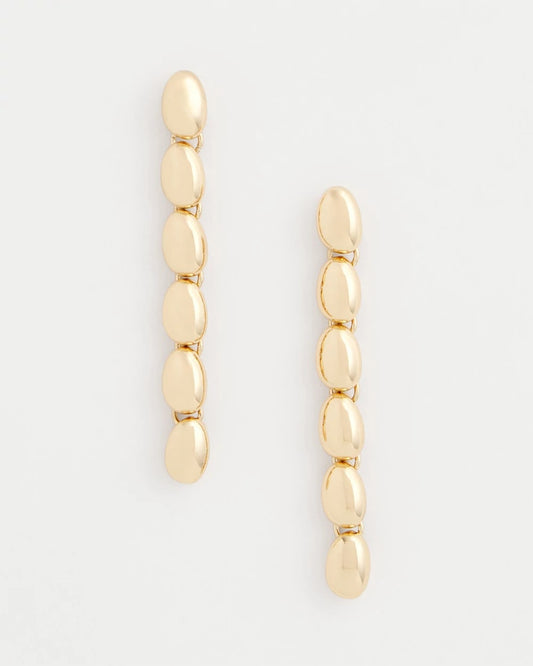 Chico's Gold Linear Bead Earrings Gold