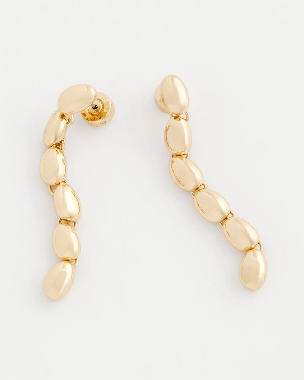 Chico's Gold Linear Bead Earrings Gold