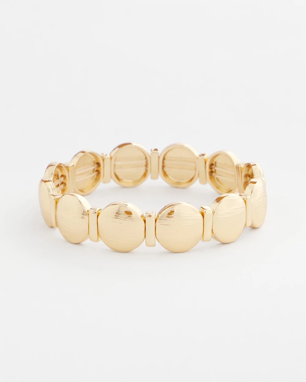 Chico's Textured Circle Stretch Bracelet Gold