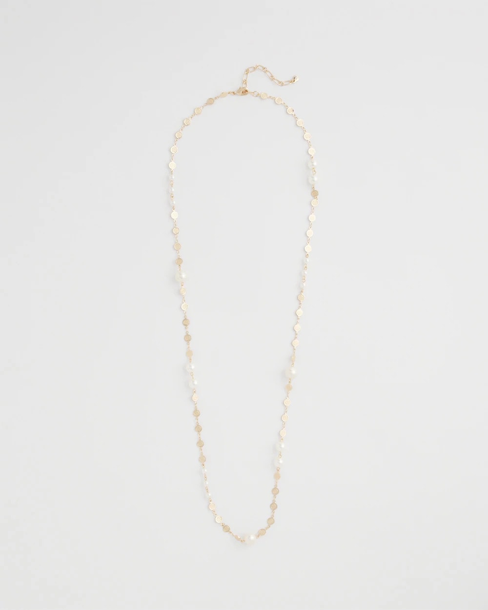 Chico's Pearl and Link Necklace Pearl