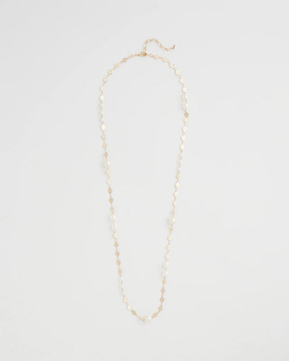 Chico's Pearl and Link Necklace Pearl