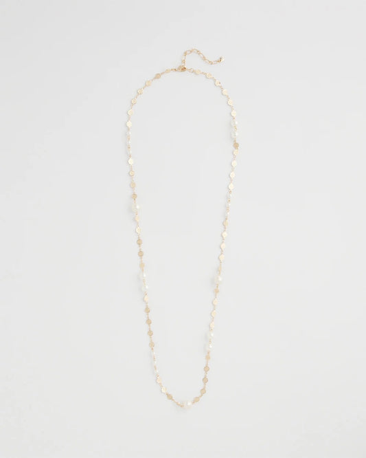 Chico's Pearl and Link Necklace Pearl