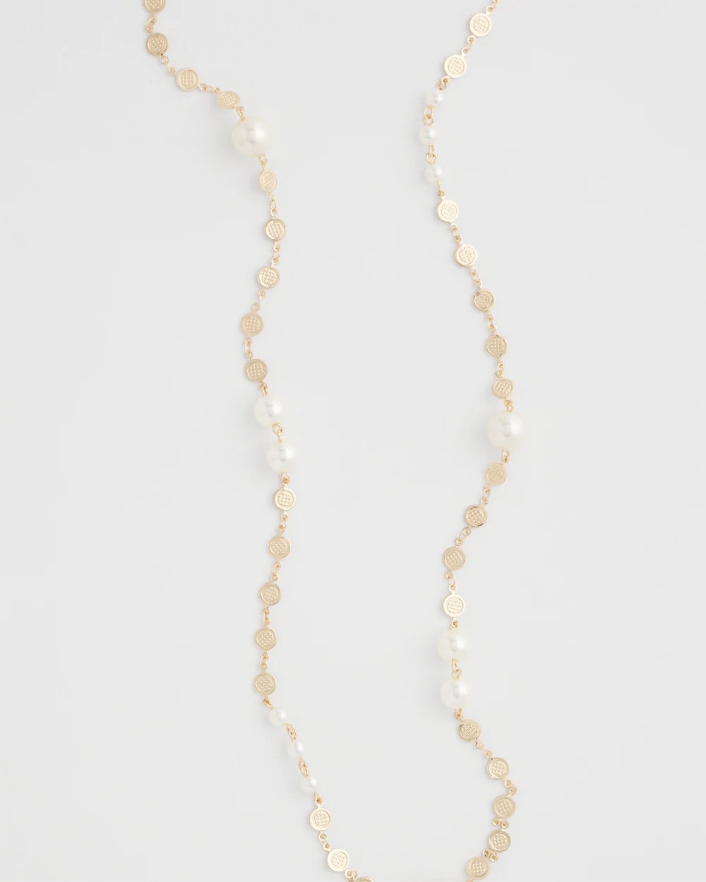 Chico's Pearl and Link Necklace Pearl
