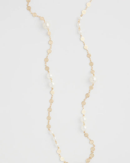 Chico's Pearl and Link Necklace Pearl