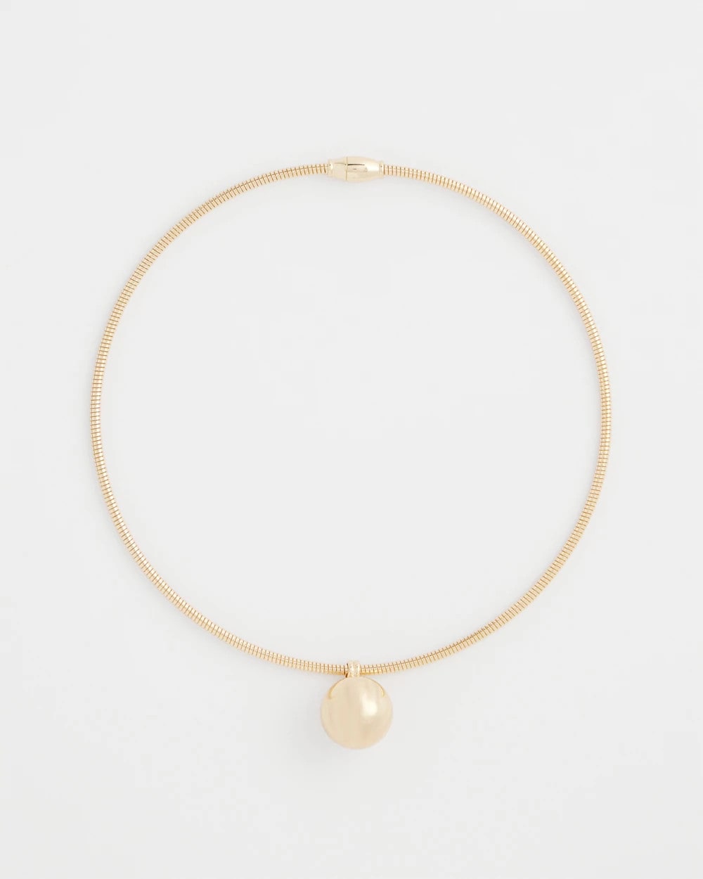 Chico's Gold Bead Collar Necklace Gold