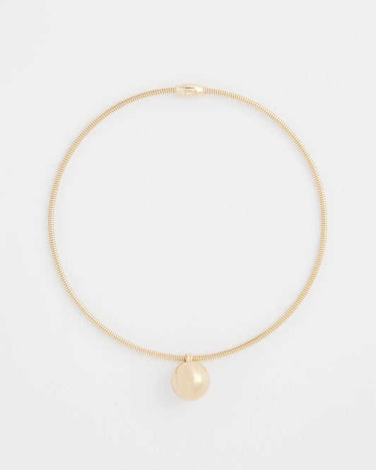 Chico's Gold Bead Collar Necklace Gold