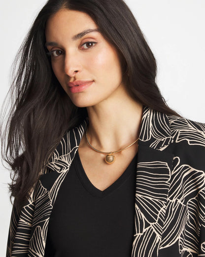 Chico's Gold Bead Collar Necklace Gold