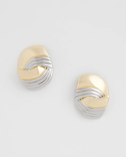 Chico's Mixed Metal Stud Earrings Mixed Metals