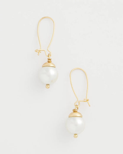 Chico's Mixed Metal Stud Earrings Pearl