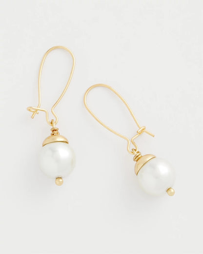 Chico's Mixed Metal Stud Earrings Pearl