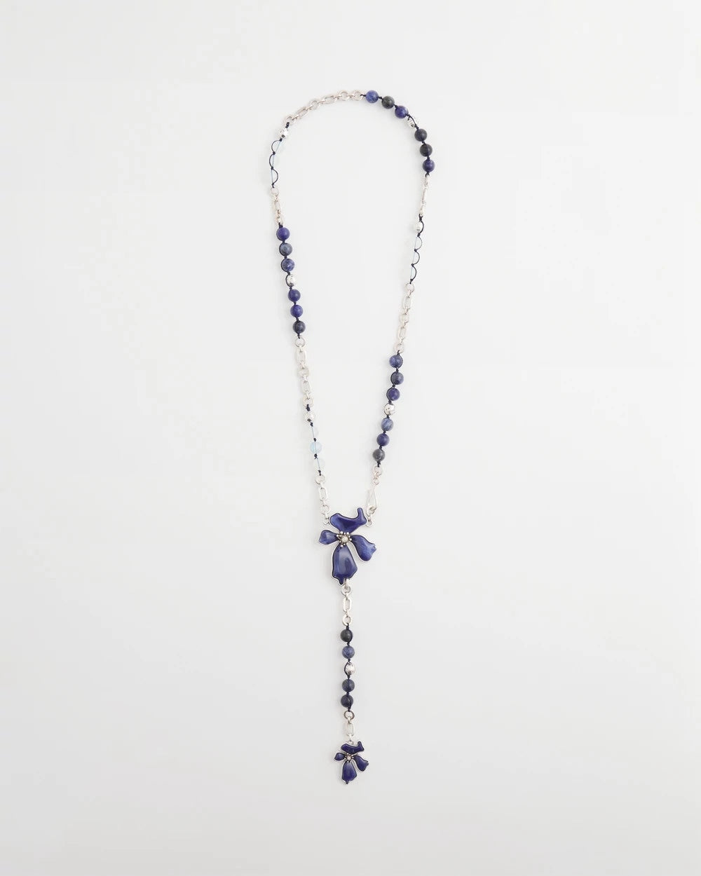 Chico's Blue Flower Long Y-Necklace Blue