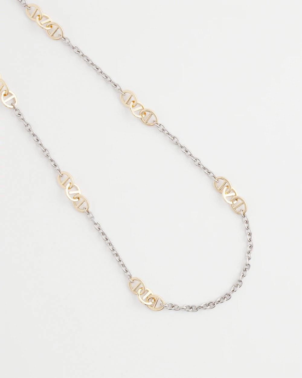 Chico's Mixed Metal Link Long Necklace Mixed Metals