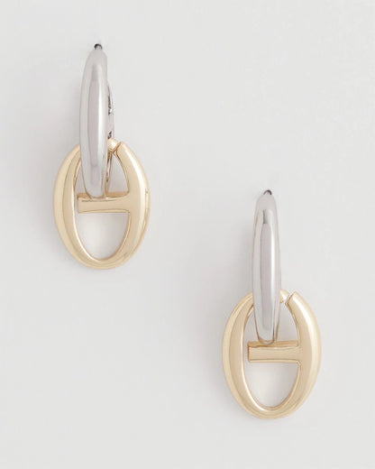 Chico's Mixed Metal Link Earrings Mixed Metals