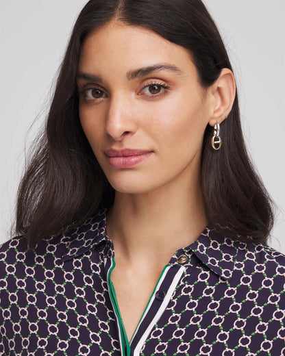 Chico's Mixed Metal Link Earrings Mixed Metals