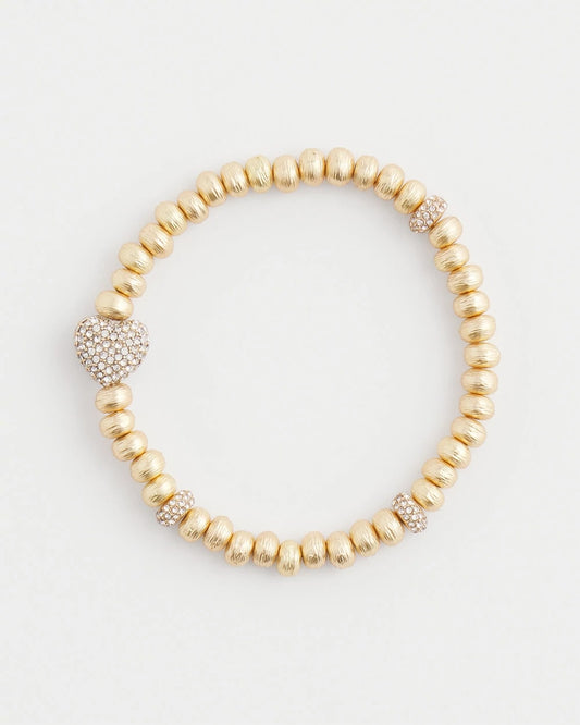 Chico's Gold Heart Stretch Bracelet Gold