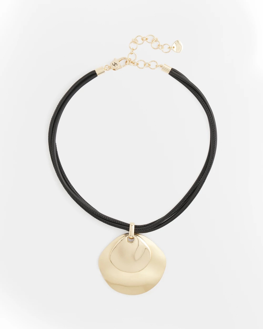 Chico's Gold Pendant On Cord Gold