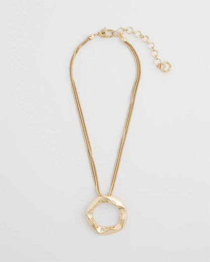 Chico's Short Circle Pendant Gold