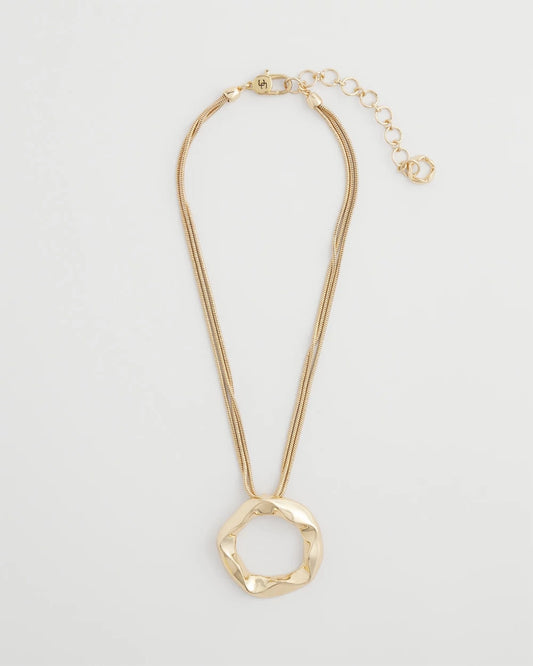 Chico's Short Circle Pendant Gold