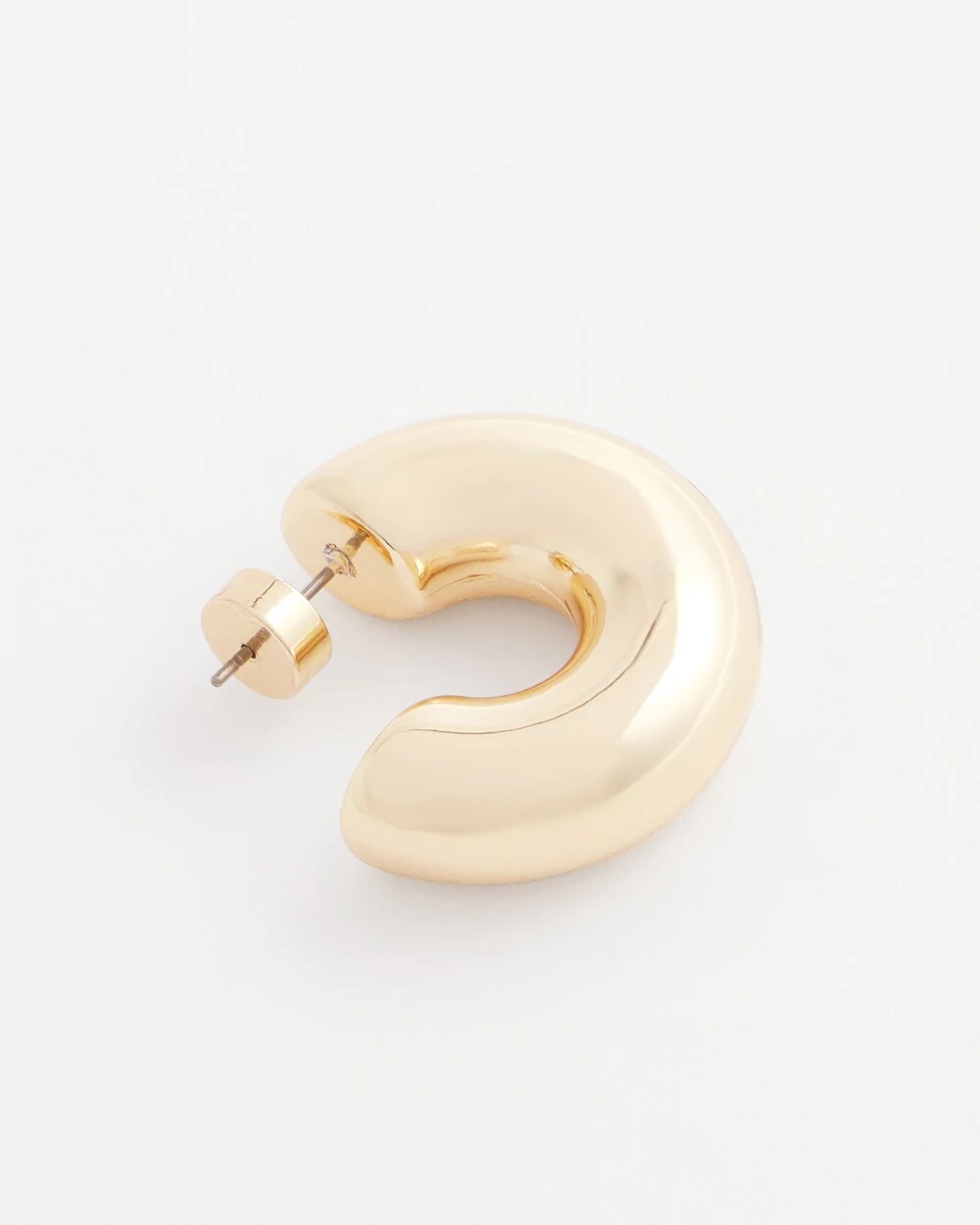 Chico's Gold Puff Hoop Earrings Gold
