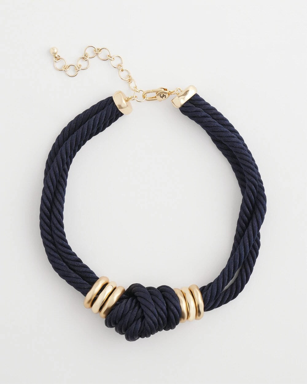 Chico's Navy Knot Rope Necklace Navy